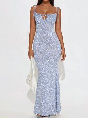 FASHIONNOVA Samantha Floral Maxi Dress